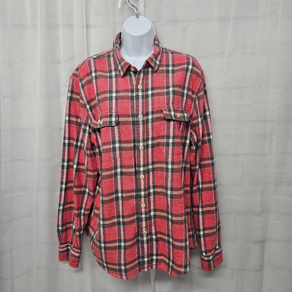 Lucky Brand Flannel Plaid Shirt Button Up Preppy Cabincore Casual Outdoor L